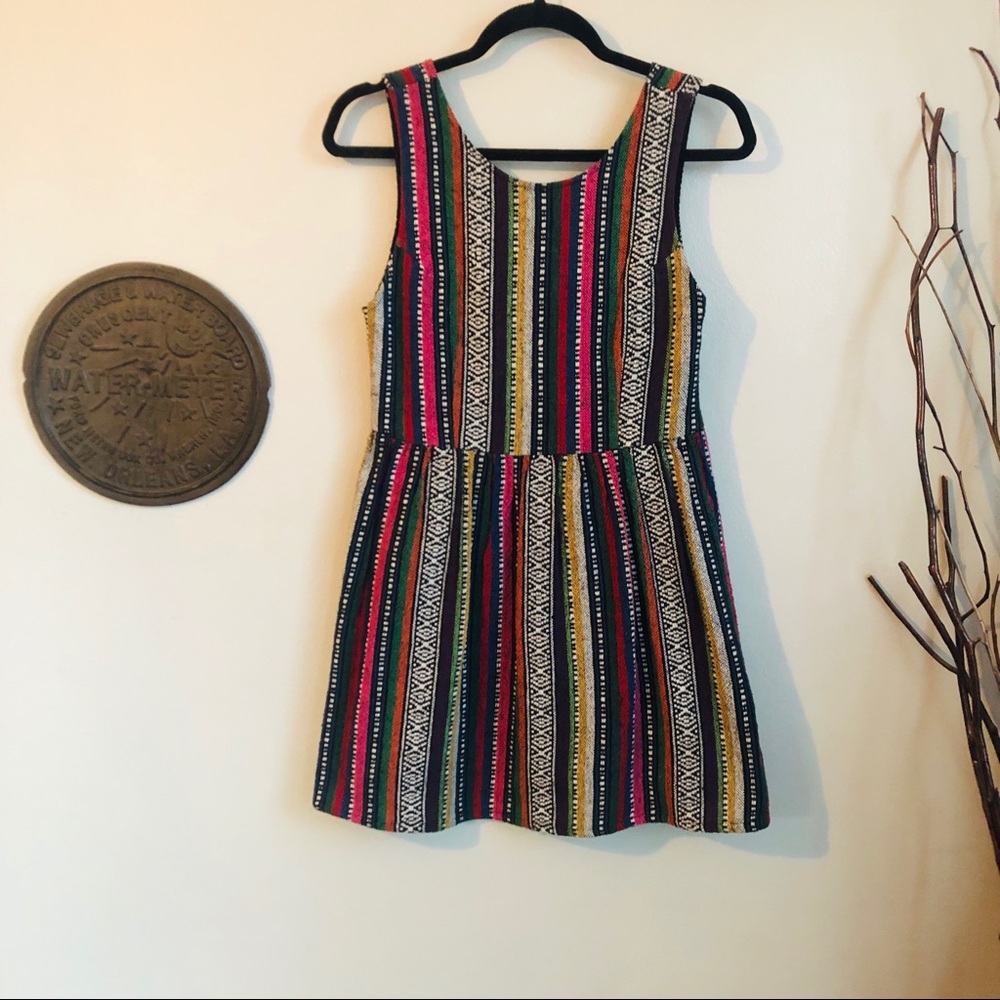 EUC Anthro Ladakh mini dress a-line woven low back